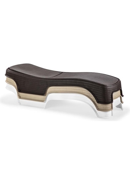 SY-2536 Kahverengi Brezza Royal Rattan Lüks Şezlong 2'li Set