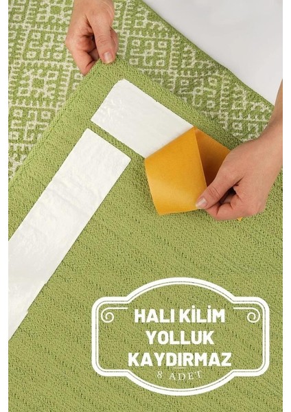 Flamme 8 Adet 4 x 10 cm Halı Kilim Yolluk Kayma Önleyici Yapışkan