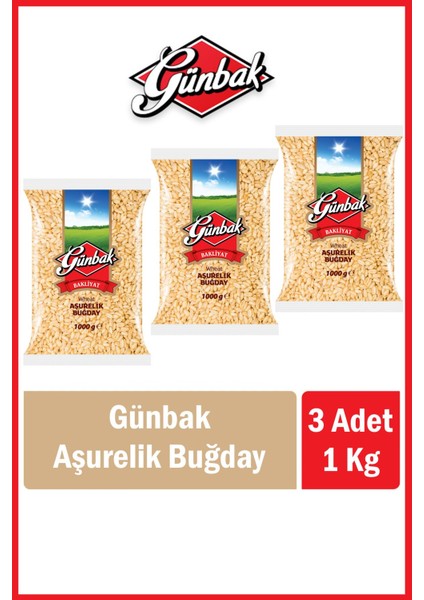 Aşurelik Buğday 1 kg x 3 Adet Tek Ebat