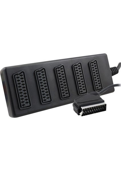 Scart Dağıtıcı 5 Li Siyah (1 Erkek - 5 Dişi Scart)