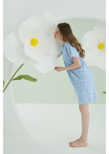 Nbb 68169 Mavi Star Cloud Tek Gecelik modelleri