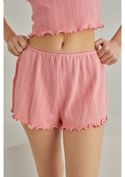 Nbb 68045 Kadın Pempe Self Patterned Crop Şortlu Takım fiyatları