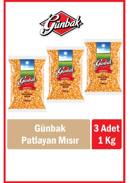 Patlayan Mısır 1 kg x 3 Adet Tek Ebat