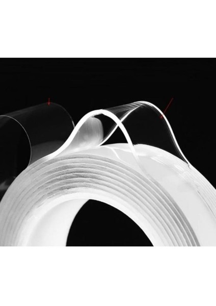 1 Metre 3 cm Çok Amaçlı Çift Taraflı Süper Güçlü Yıkanabilir Nano Jel Bant fırsatları