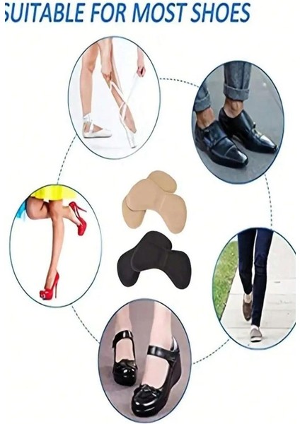 Krem Renk 5 mm 1 Çift Ayakkabı Topuk Vurma Önleyici ve Daraltma Padi Taban Arkası Koruyucu modelleri