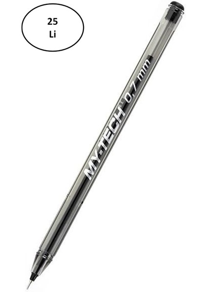 My Tech Tükenmez Kalem 0.7 mm Siyah 25'li