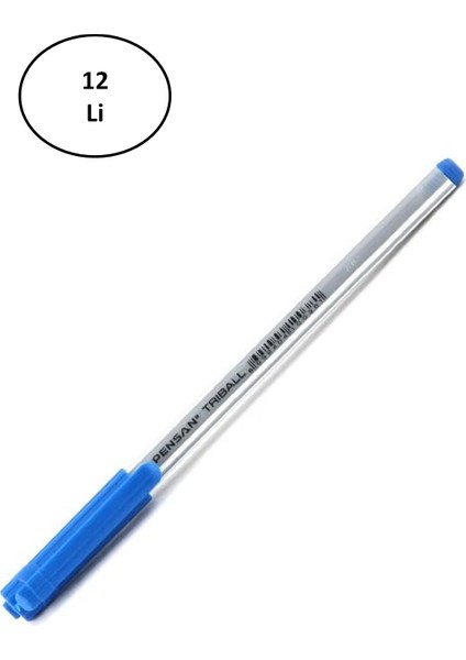 Triball Tükenmez Kalem 1 mm Mavi 12'li