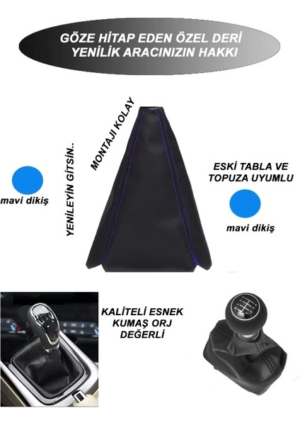 Nıssan Primera 03 Uyumlu Araç,araba,oto Vites Körüğü Mavi Dikiş