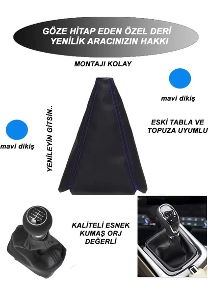 Renault Laguna Sw Uyumlu Araç,araba,oto Vites Körüğü Mavi Dikiş