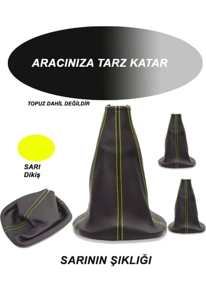 Ford C Max Uyumlu Araba,oto,araç Vites Körüğü Sarı Dikiş