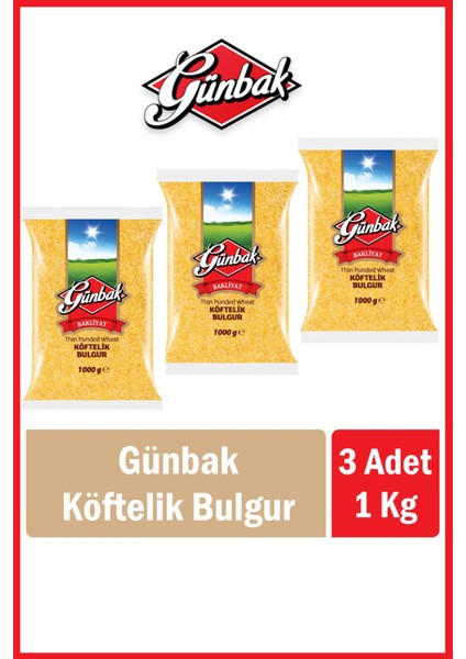 Köftelik Bulgur 1 kg x 3 Adet Tek Ebat