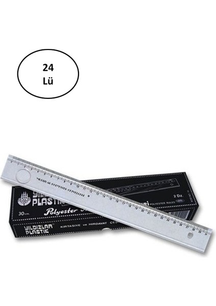 Yıldızlar Mercekli Cetve 30 cm Cetvel 24'lü