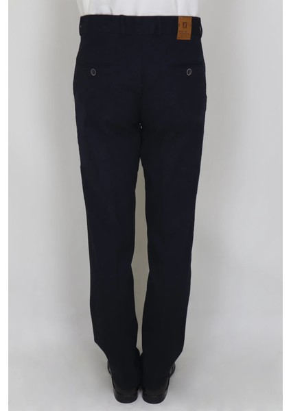 Fistan Store Erkek Lacivert Rahat Kalıp Yandan Cepli Boru Paça Büyük Beden Kışlık Keten Pantolon fırsatları