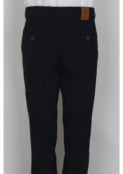 Fistan Store Erkek Lacivert Rahat Kalıp Yandan Cepli Boru Paça Büyük Beden Kışlık Keten Pantolon indirimleri