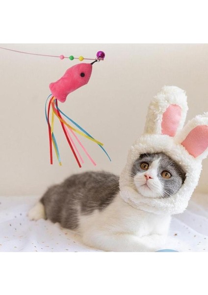 Renkli Zilli Kedi Balık Tutma Oyun Oltası Kırılmaz Peluş Balıklı Oyuncağı Olta 90 cm fırsatları