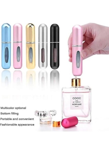 Parfüm Şişesi Çanta İçi Mini Doldurulabilir Seyahat Cep Yedek Parfüm Şişesi 5 ml