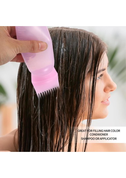 Taraklı Saç Boyama Şişesi - 3 Adet Seyahat Tipi Doldurulabilir Krem Şampuan Kutusu