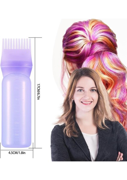 Taraklı Saç Boyama Şişesi - 3 Adet Seyahat Tipi Doldurulabilir Krem Şampuan Kutusu