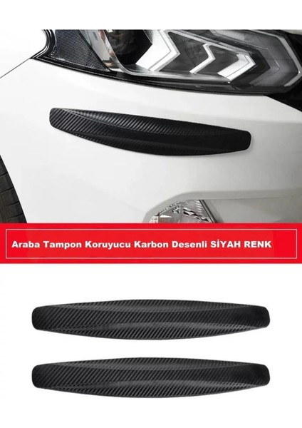 Siyah Renk 1 Çift 40 cm Araba Tampon Koruyucu Karbon Desenli modelleri