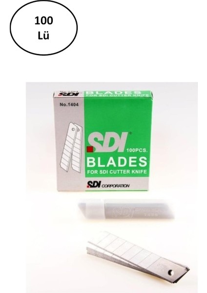 SDI-1404 Geniş Maket Bıçağı Yedeği Paket 100 'lü