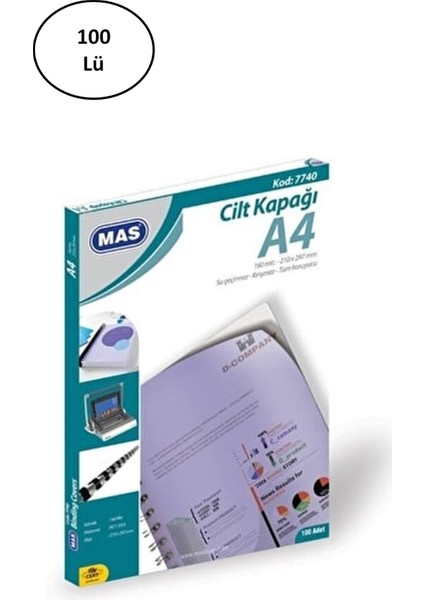 Cilt Kapağı Pp A4 Şeffaf 100'LÜ