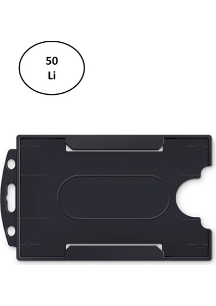 3522 Plastik Kart Muhafaza- DIKEY-54X86-SIYAH 50LI