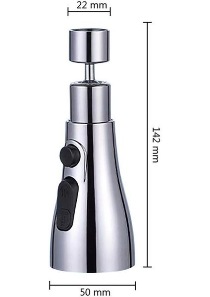 2 Adet 3 Fonksiyonlu Metalik Musluk Başlığı Fonksiyonel Tazyikli Musluk Aparatı fiyatları