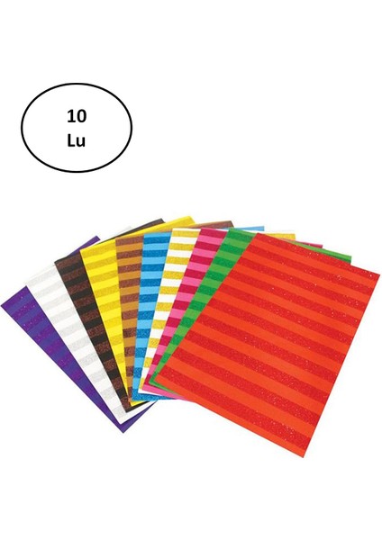 Desenli Kağıt 50*70 cm Simli Çizgi 10 Renk