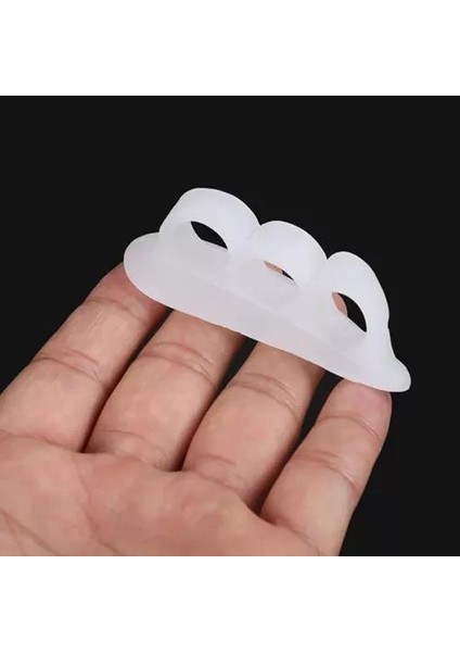 1 Çift 3 Parmağa Geçen Çekiç Ayak Parmak Düzeltici Makaralı Silikon Parmak