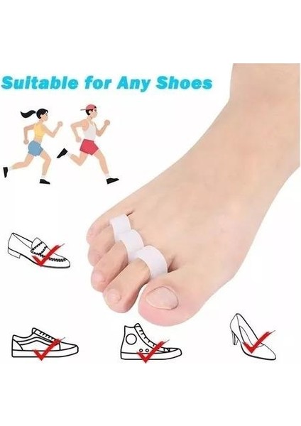 2 Çift 3 Parmağa Geçen Çekiç Ayak Parmak Düzeltici Makaralı Silikon Parmak fırsatları