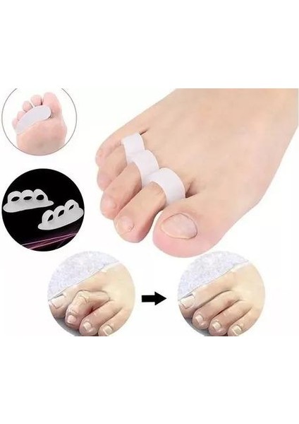 2 Çift 3 Parmağa Geçen Çekiç Ayak Parmak Düzeltici Makaralı Silikon Parmak indirimleri