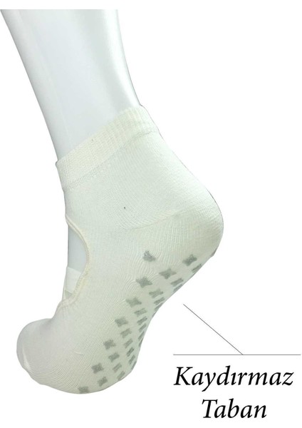 Kaydırmaz Taban Kadın Dans Pilates ve Yoga Çorabı Krem fiyatları