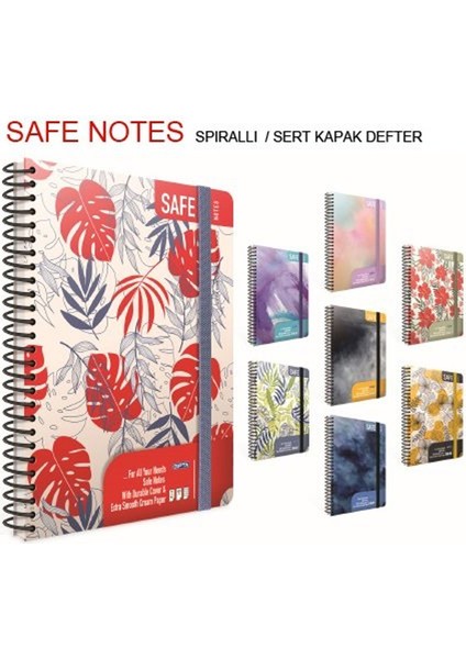 Safe Notes Noktalı Defter Sert Kapak Spiralli 17X24 120 Yaprak