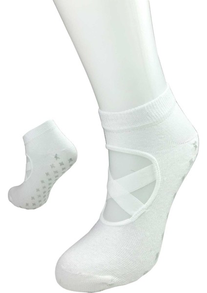 2 Adet Kaydırmaz Taban Kadın Dans Pilates ve Yoga Çorabı Siyah Beyaz indirimleri