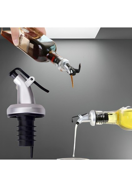 3 Adet Kapaklı Şişe Ucu Servis Aparatı Yağlık Sirkelik Damlalık Yağdanlık Tıpa Tapa Mantar