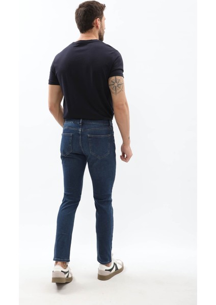 Erkek Slim Fit Likralı Mavi Jean Pantolon indirimleri