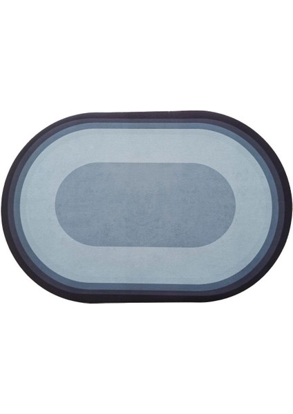 2 Adet Siyah Gri 57*38 cm 2,5 mm Oval Su Emici Banyo Duş Önü Paspas Kaymaz Abdest Paspası