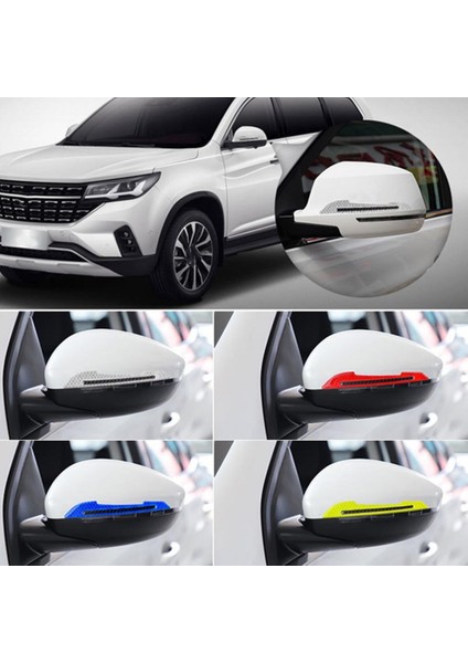 Sarı Koyu Renk 2 Adet Sağ Sol Araba Ayna Çarpma Koruyucu Renkli Reflektif Şerit indirimleri