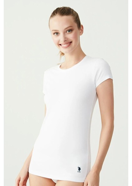 Kadın Beyaz Kısa Kollu Yuvarlak Yaka T-Shirt 66002 fiyatları