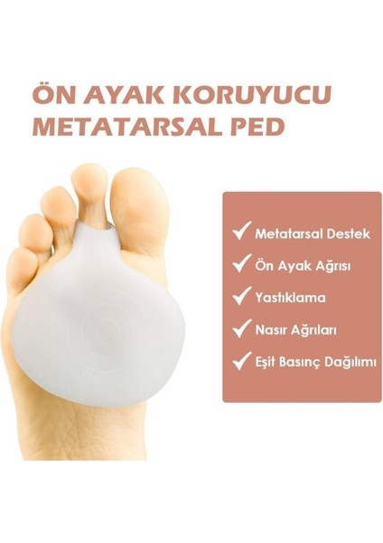 Silikon Metatarsal Ayak Pedi Kadın Erkek Parmak Halkalı Ön Ayak Destek Koruma Pedi