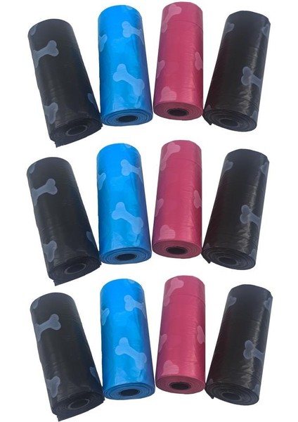 12 Rulo 180 Adet Köpek Evcil Hayvan Kaka Torbası Dışkı Poşeti