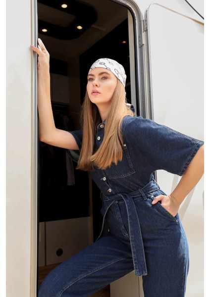 Kadın Yarasa Kol Jean Tulum Rins