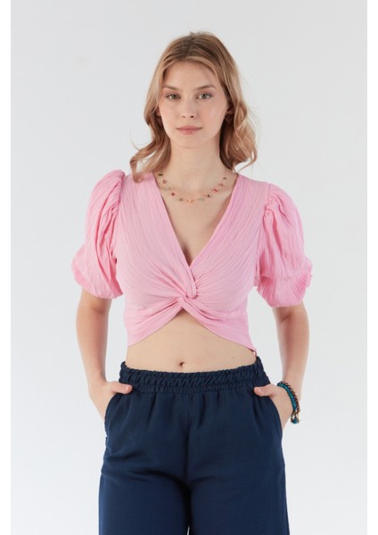 Önü Düğümlü Balon Kol Bluz fiyatları