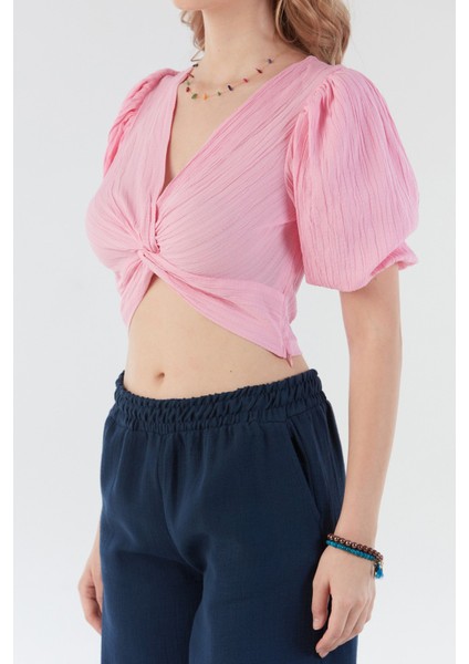 Önü Düğümlü Balon Kol Bluz indirimleri