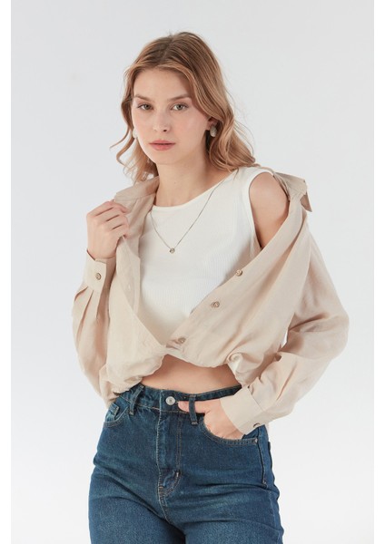 Basic Body Detaylı Kolyeli Gömlek