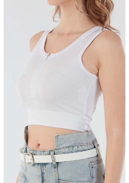 Basic Önü Fermuarlı Crop Body indirimleri