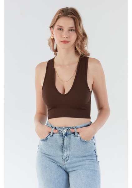 Fitilli V Yaka Seamless Crop Body