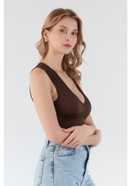 Fitilli V Yaka Seamless Crop Body