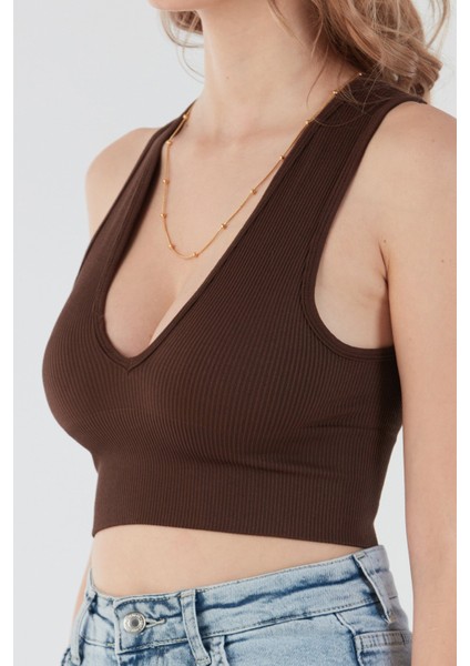 Fitilli V Yaka Seamless Crop Body