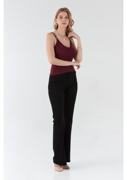 Fitilli Askıları Taş Detaylı V Yaka Bluz modelleri